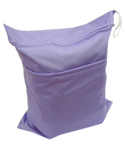 A stylish Wet-Dry Bag featuring two compartments, one for wet items and one for dry, with a zippered section and a snap handle for easy carrying.