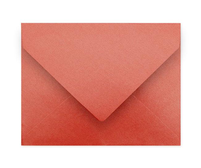 A box of 25 A2 fuchsia metallic envelopes, showcasing their vibrant color and elegant design.