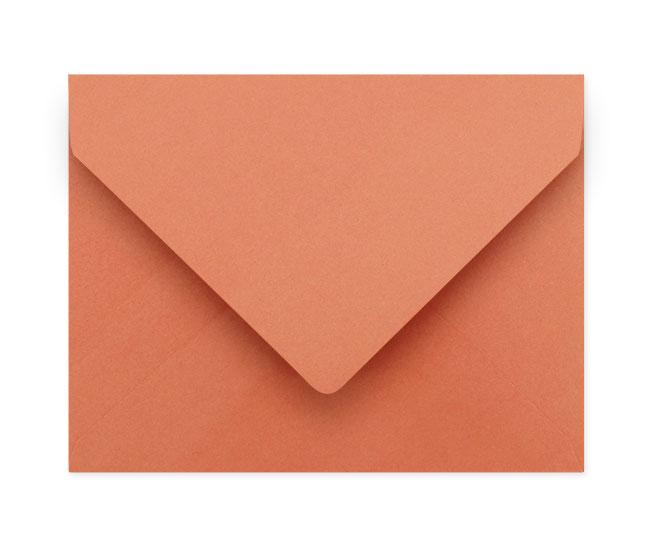 A box of 25 A2 Papaya Envelopes with soft texture, ideal for invitations and DIY projects.