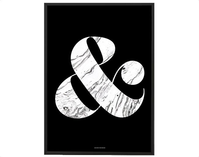 Ampersand Marble (Noir) art print showcasing elegant marble design on high-quality stock.