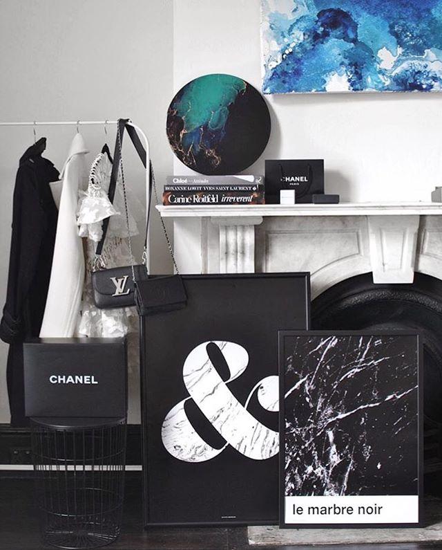 Ampersand Marble (Noir) art print showcasing elegant marble design on high-quality stock.