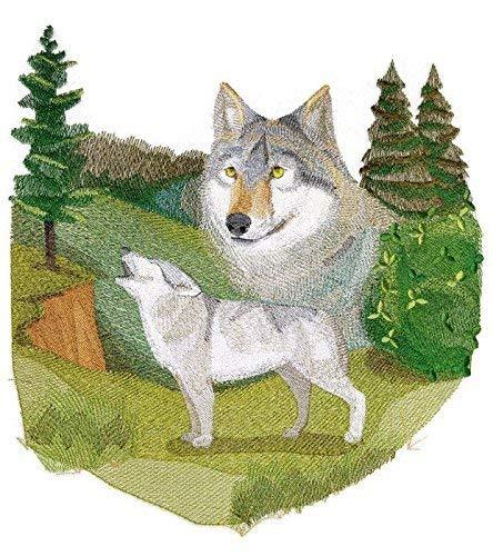 Animal Kingdom Spirit of the Wolf embroidered patch featuring a detailed wolf portrait on a cotton base.