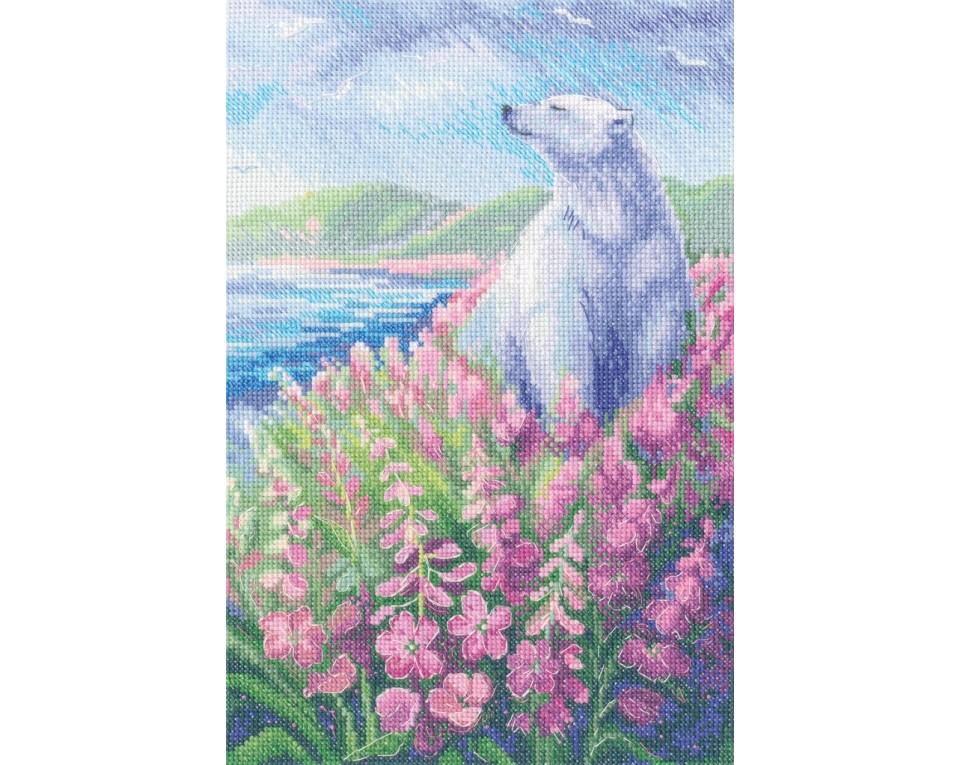 Arctic summer M972 Counted Cross Stitch Kit featuring Aida 14 canvas, DMC threads, and detailed chart.