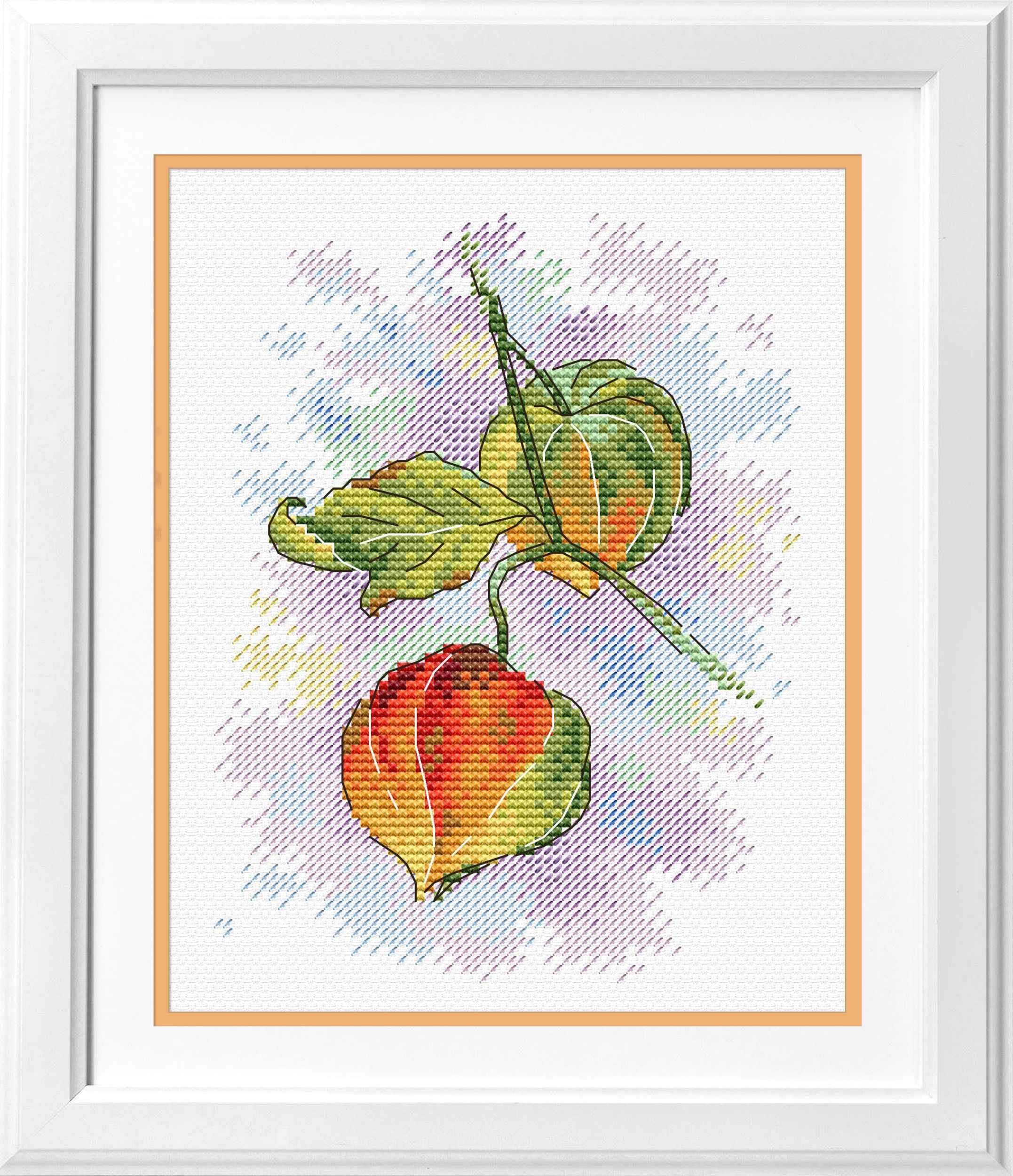 Autumn Mood SM-426 Counted Cross-Stitch Kit featuring vibrant threads and Aida canvas for a beautiful aquarelle design.