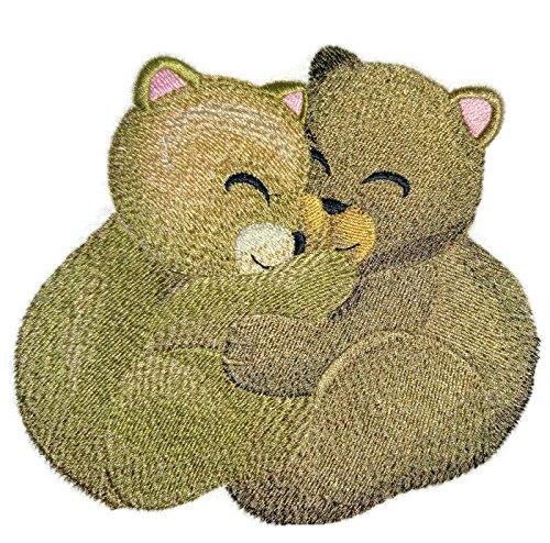 Baby Autumn Cozy Cuddlers patch featuring an embroidered bear design, perfect for iron-on or sew application on garments.