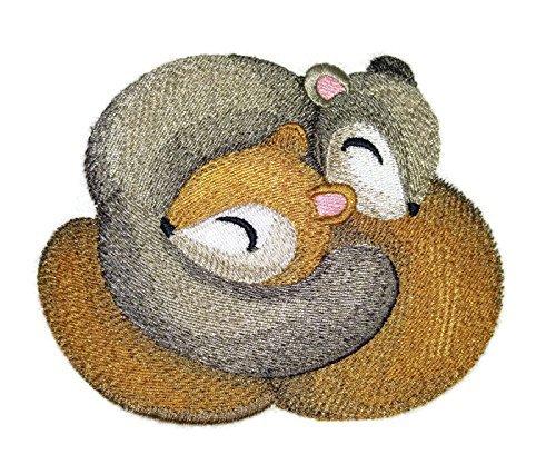 Baby Cozy Cuddlers embroidered patch featuring a cute squirrel design, perfect for iron-on or sew-on applications on garments.