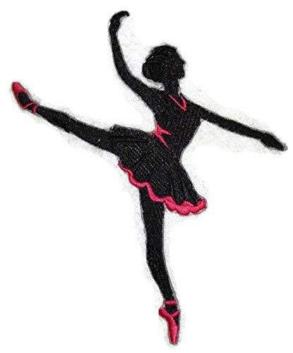 Ballet Left Posture Silhouette embroidered patch showcasing a graceful dancer in a left posture, ideal for iron-on or sewing applications.