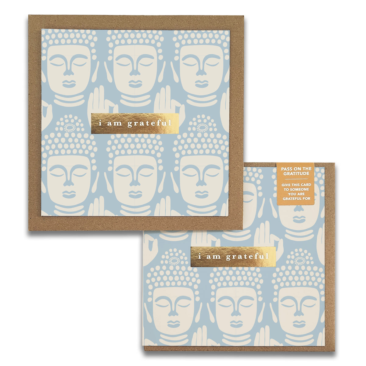 Be Still Gratitude Greeting Cards featuring gold foil stamping and kraft envelopes, elegantly designed for spreading positivity.