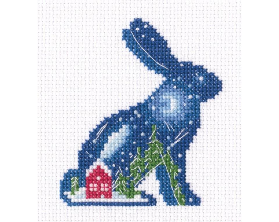 Bedtime Story EH381 Counted Cross Stitch Kit featuring Aida canvas, DMC threads, and stitching supplies.