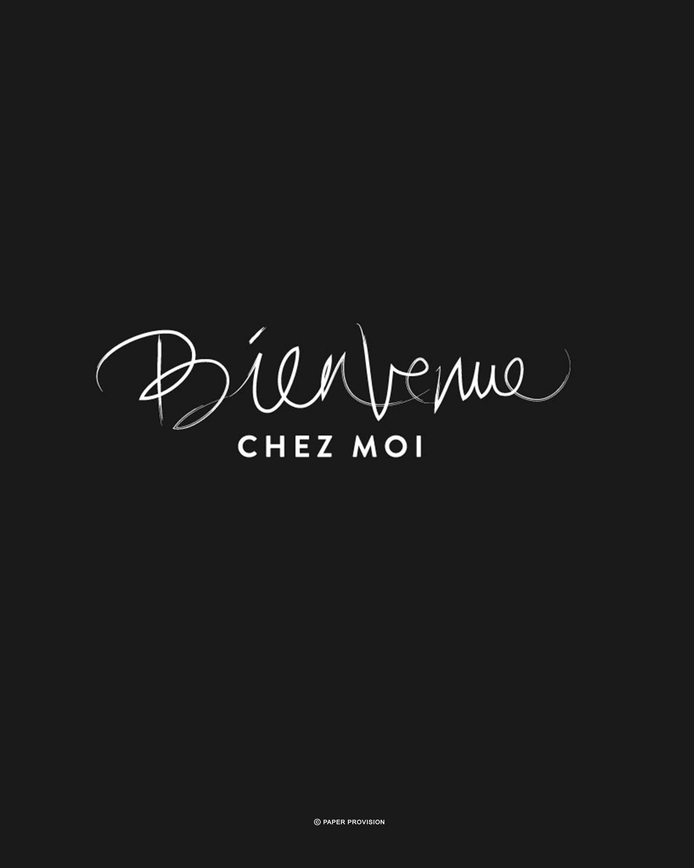 Bienvenue (Noir) art print showcasing elegant design and vibrant colors on premium quality stock.