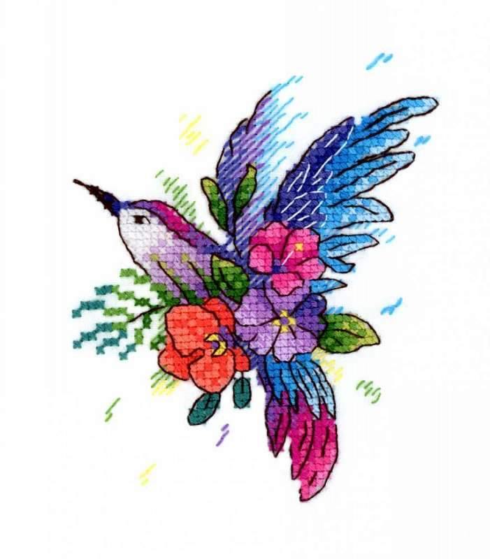 Bird of Paradise Cross Stitch Kit featuring water soluble canvas, colorful threads, and stitching supplies for unique clothing designs.