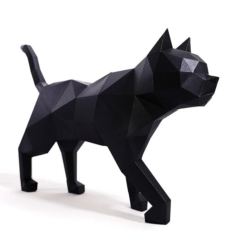 Black Cat Model papercraft kit featuring various templates and designs for creative projects.