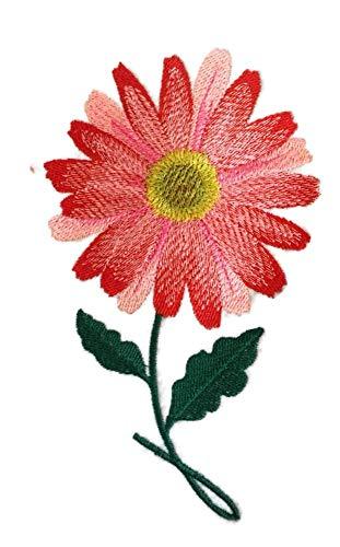 Bloom Daisy Flower Embroidered Patch featuring vibrant daisy design on a cotton base, ideal for iron-on or sewing applications.