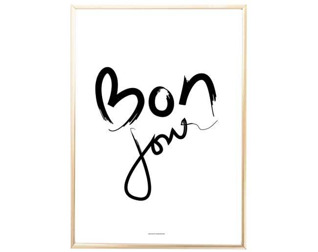 A beautifully printed Bonjour art piece on high-quality stock, showcasing vibrant colors and intricate details.