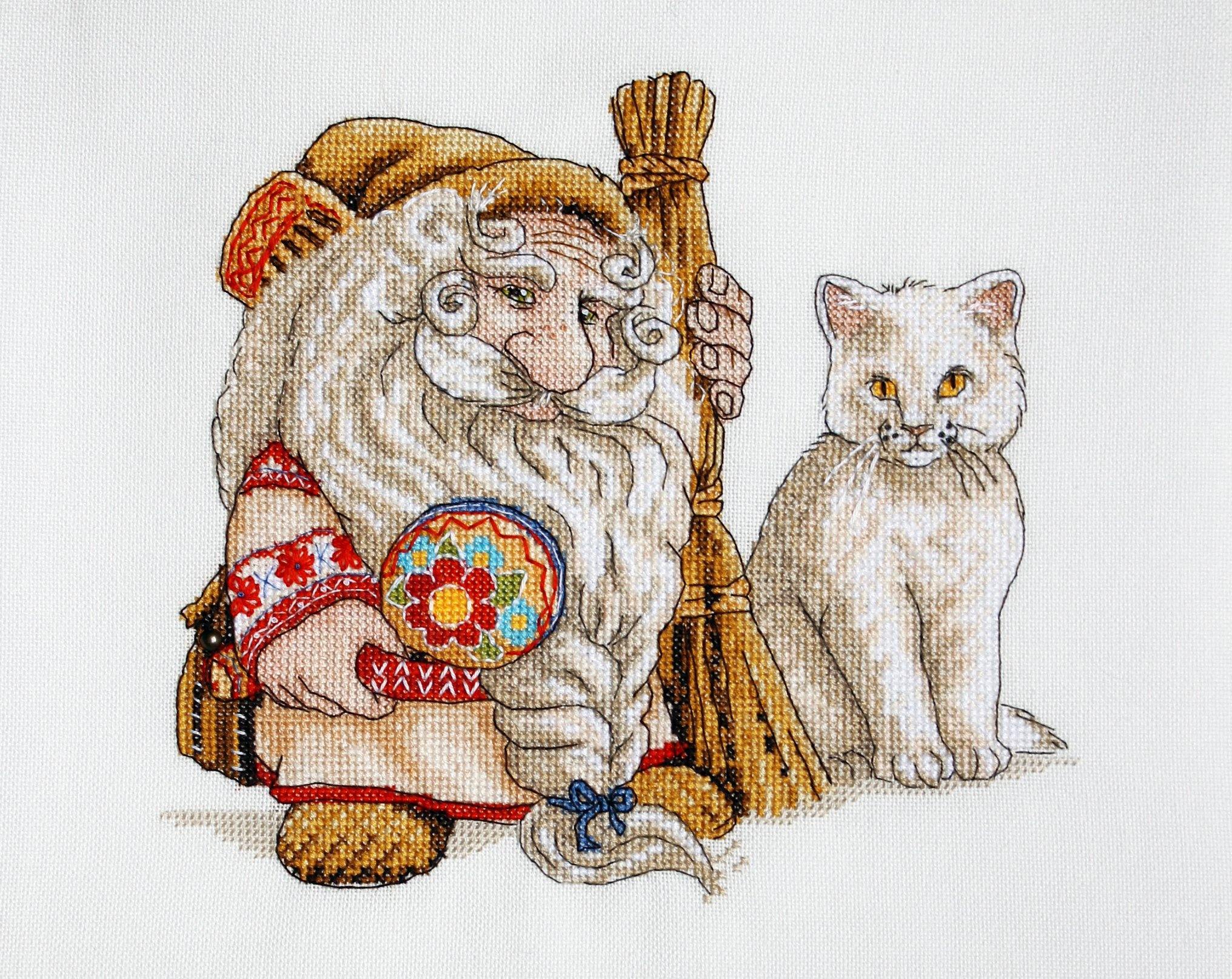 Brownie SP-01 Counted Cross-Stitch Kit featuring quality materials including fabrics, threads, and decorative elements.