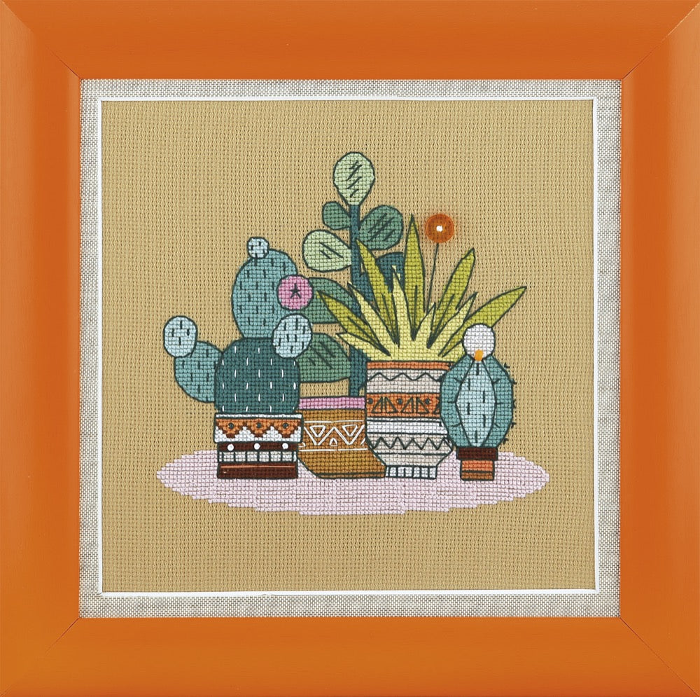 BT-199C Counted Cross Stitch Kit featuring a colorful 'Bright Mexico' design with included materials.