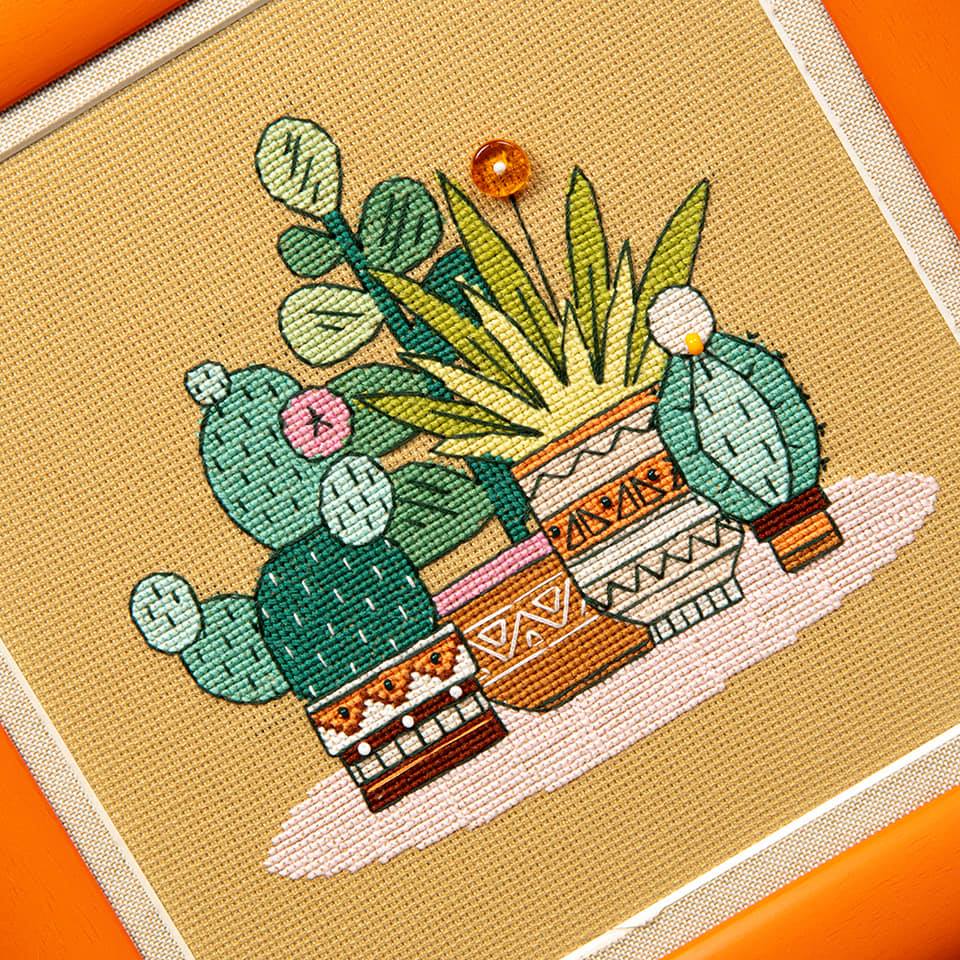 BT-199C Counted Cross Stitch Kit featuring a colorful 'Bright Mexico' design with included materials.