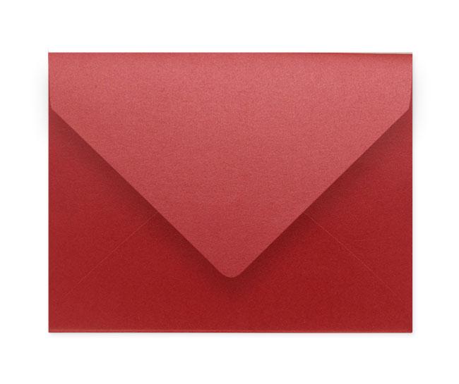 A box of 25 metallic red C5 envelopes, perfect for invitations and DIY projects, showcasing their elegant design and vibrant color.