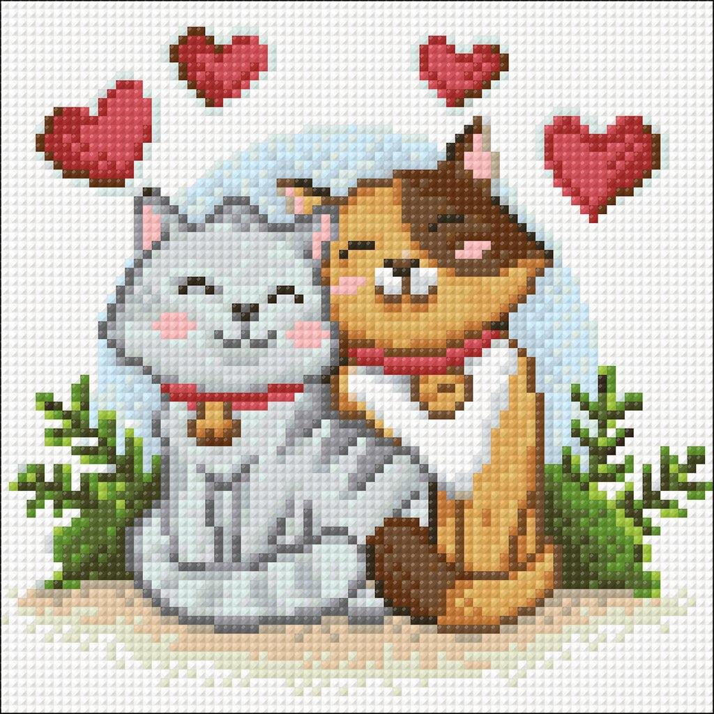 Cat Love CS2696 Crafting Spark Diamond Painting Kit with tools and pre-sorted acrylic diamonds in a beautifully designed package.