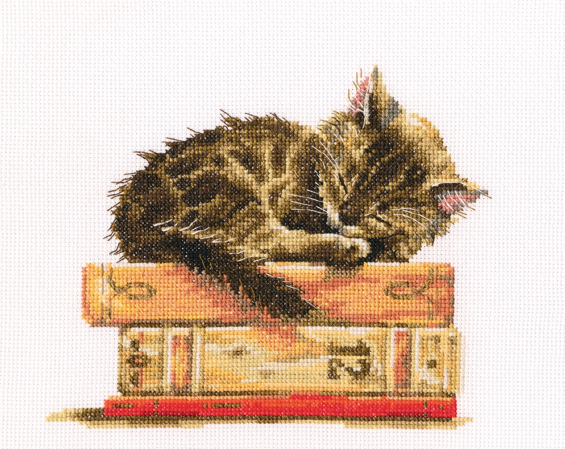 Cat's Dream M642 Counted Cross Stitch Kit featuring Aida 14 canvas, DMC threads, and detailed instructions for crafting.