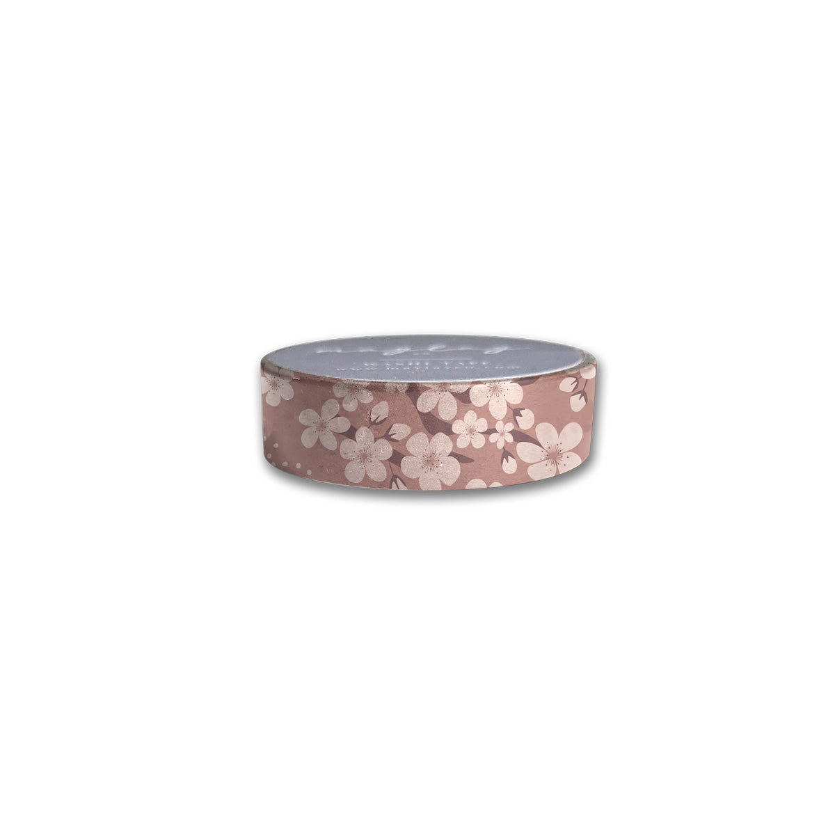 Cherry Blossoms Washi Tape roll featuring delicate floral patterns on a white background, ideal for crafting and stationery.