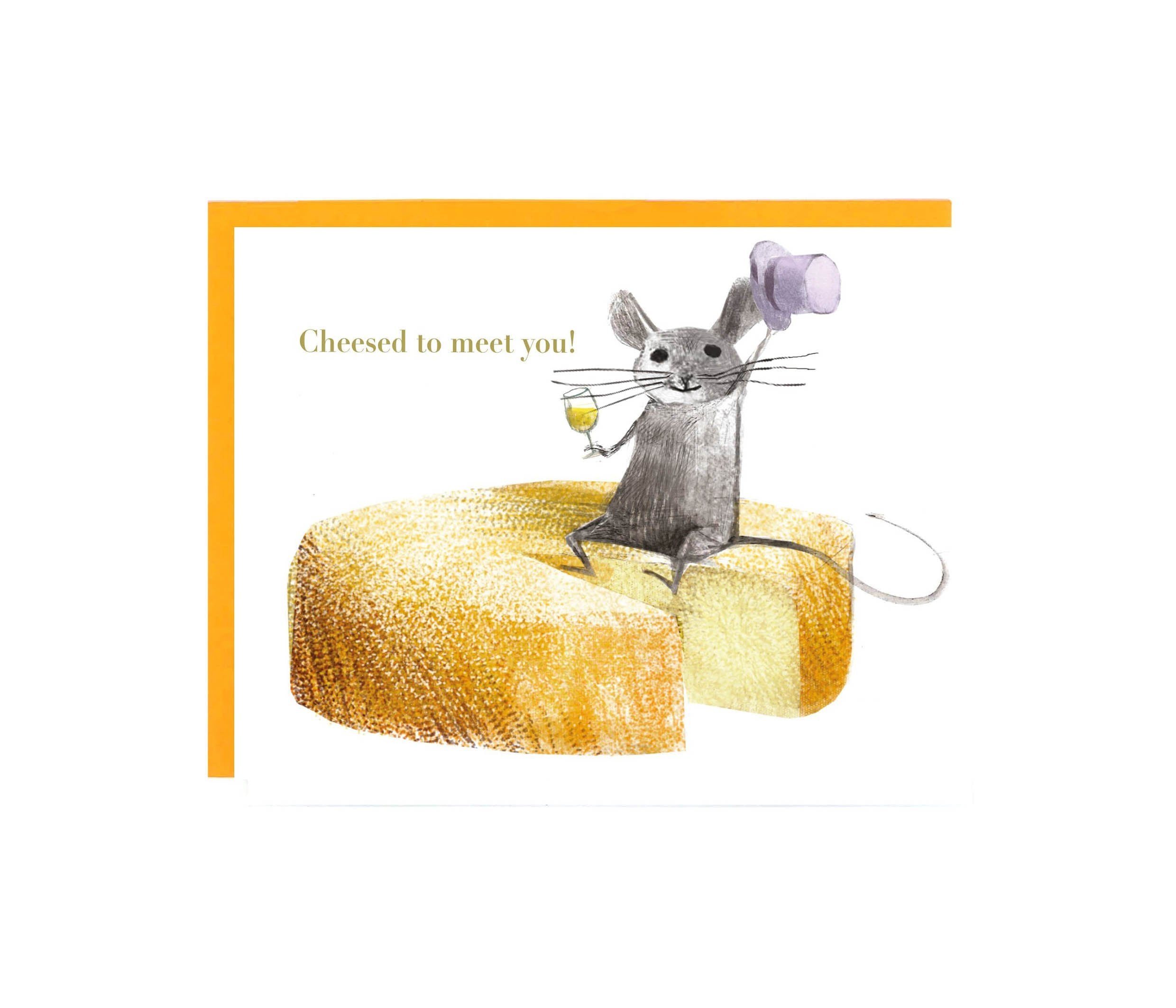 A set of 8 cheese-themed birthday cards featuring humorous puns, neatly packaged in a box with matching envelopes.