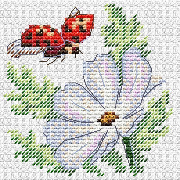 Cosmos SM-617 Counted Cross Stitch Kit featuring Aida canvas, colorful threads, and needle for crafting.