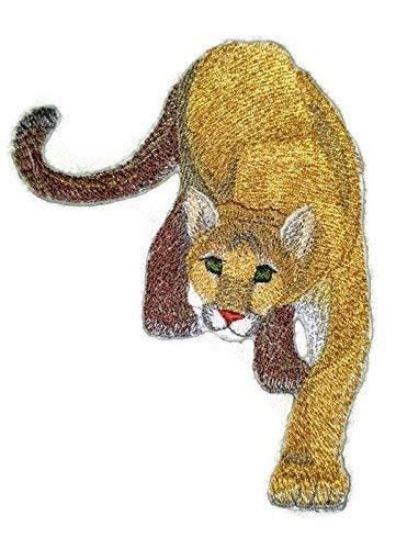 High-quality embroidered Cougar patch measuring 6 inches by 5 inches, featuring a detailed portrait design.