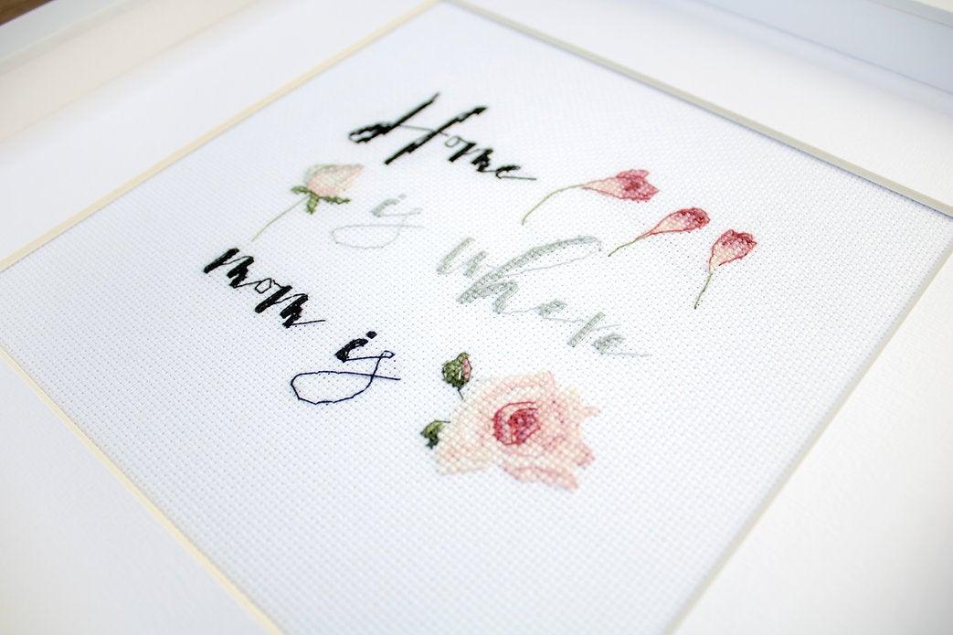 Counted Cross Stitch Kit featuring vibrant Anchor threads and Zw.Aida canvas, perfect for Mother's Day gift.