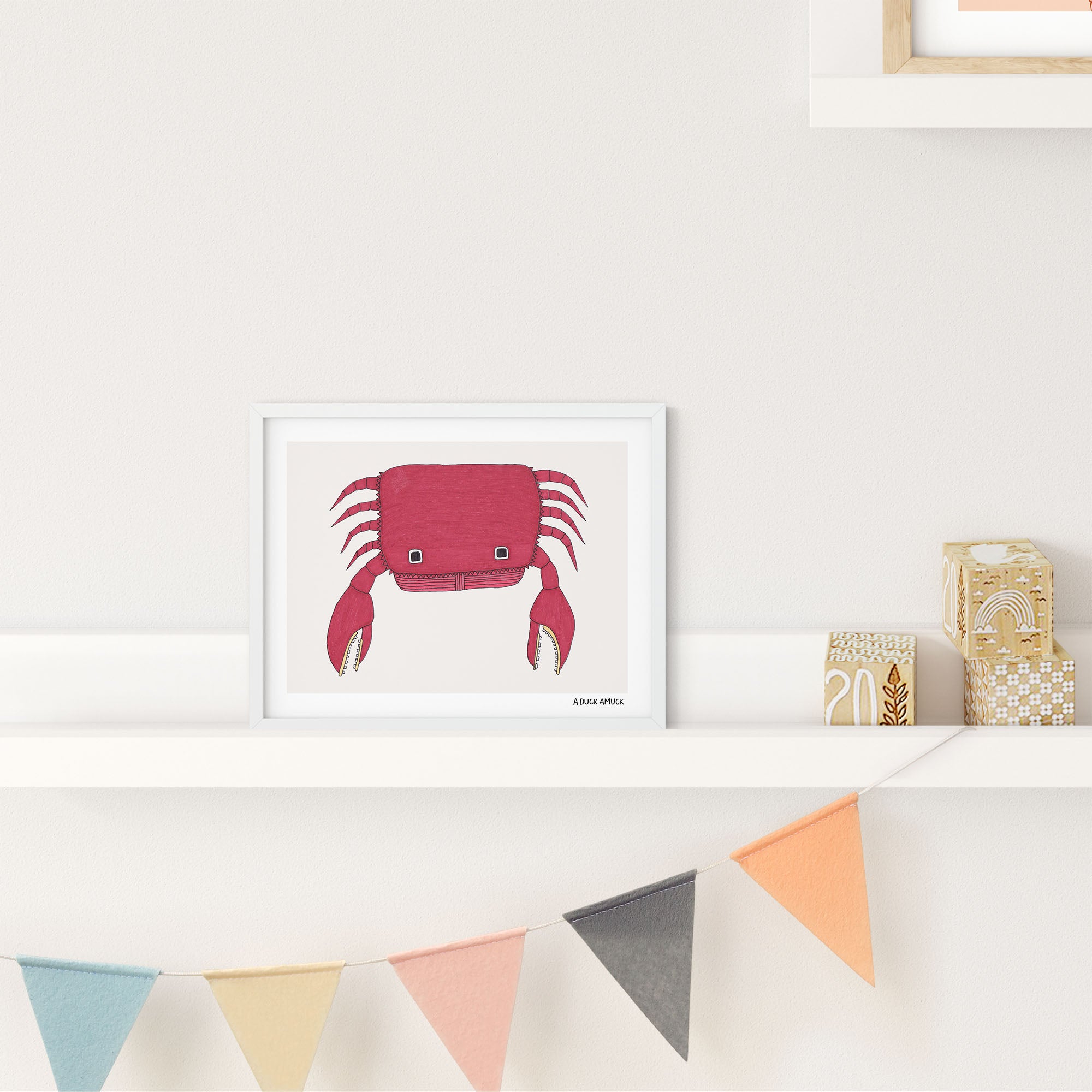 Crab (Alimango) #1 print by Erwin Ong, featuring vibrant colors and intricate details, ready to frame.