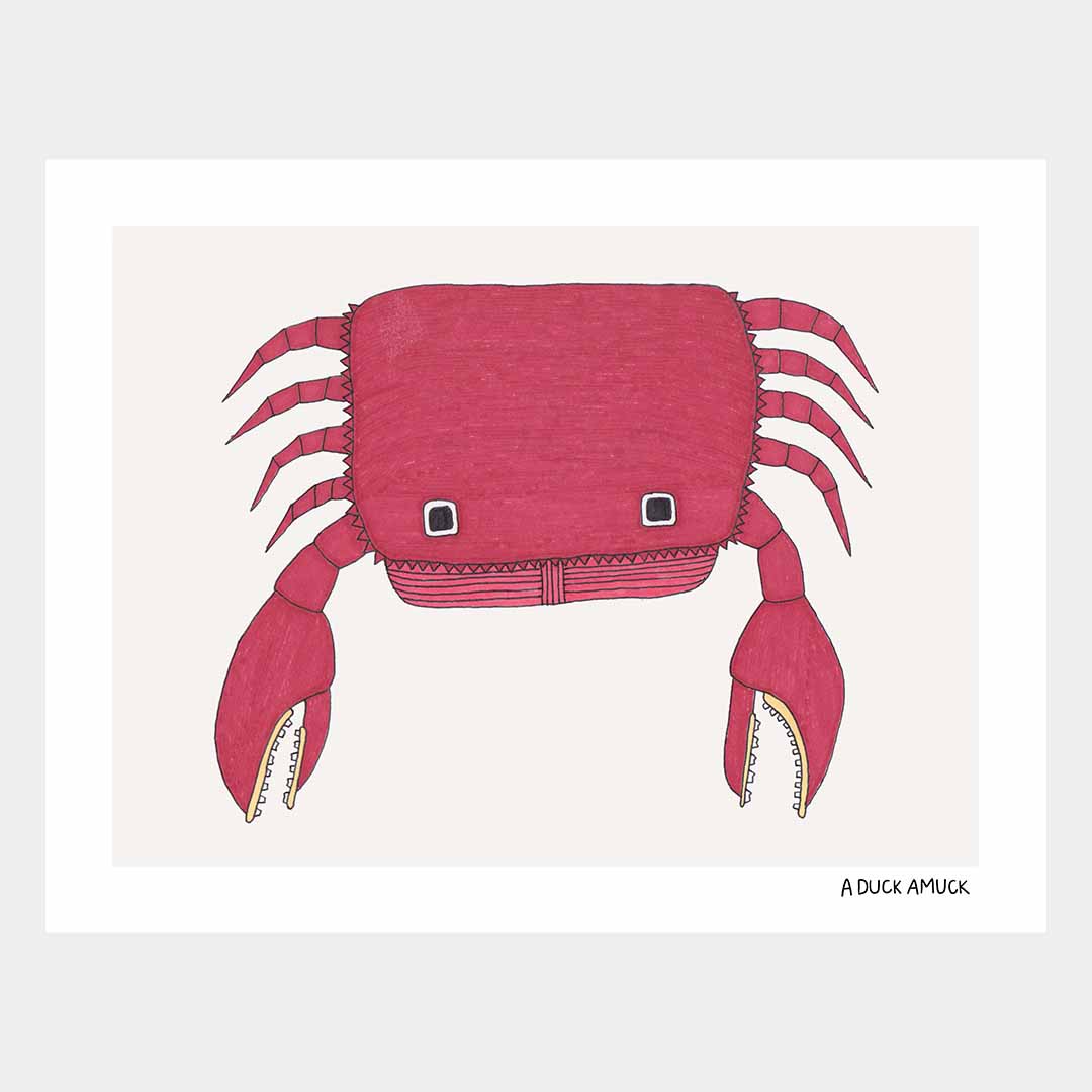 Crab (Alimango) #1 print by Erwin Ong, featuring vibrant colors and intricate details, ready to frame.