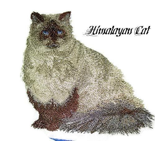 Custom embroidered patch featuring a Himalayan cat design, suitable for iron-on or sew-on application.