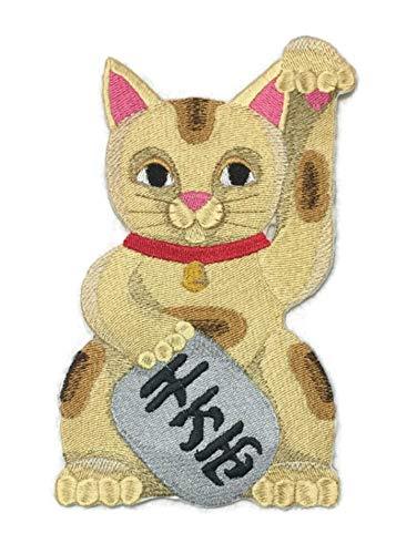 Custom Lucky Cat embroidered patch featuring vibrant colors and intricate design, perfect for iron-on or sew-on application.