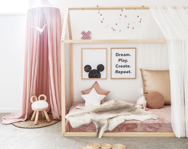 Dream Play Create print featuring whimsical design for children's decor, perfect for nurseries and playrooms.