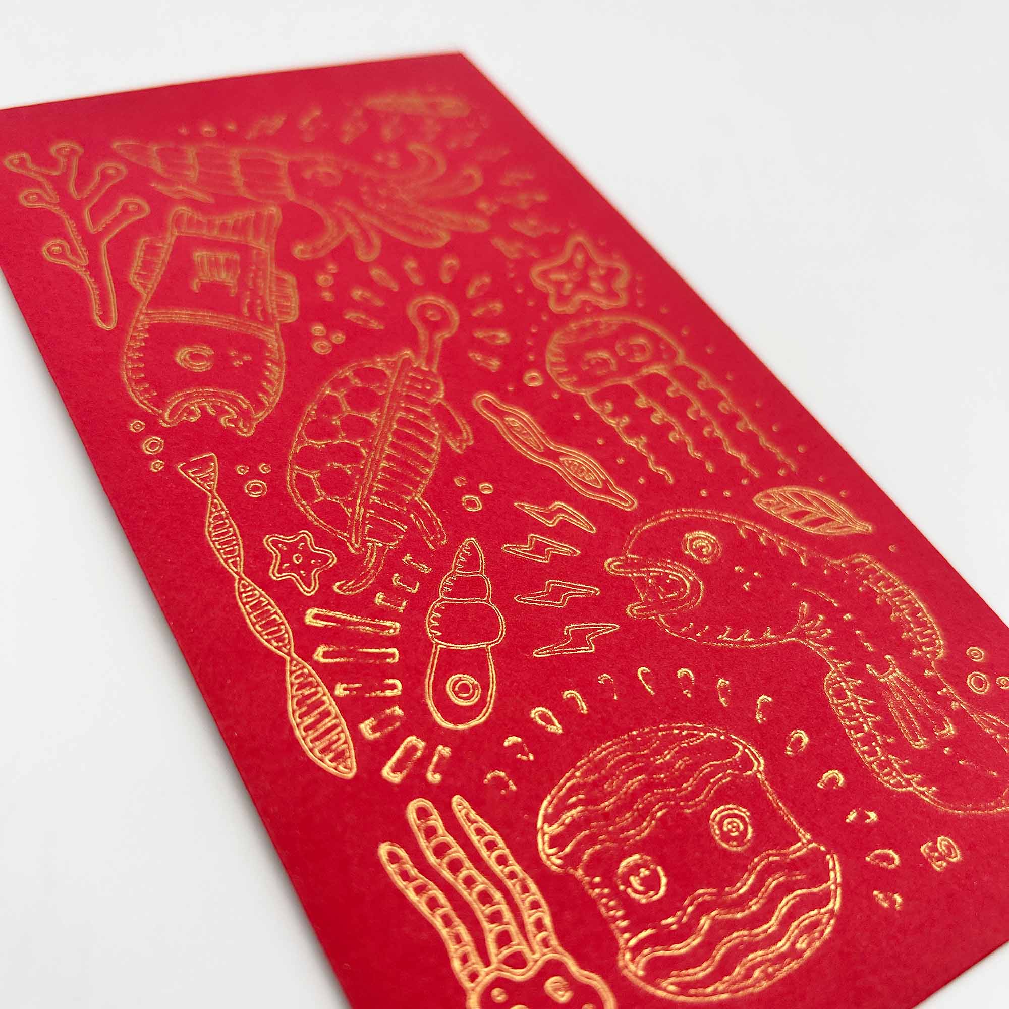 El Nido Seascape Red Envelope featuring an elegant underwater design, perfect for cash gifts.