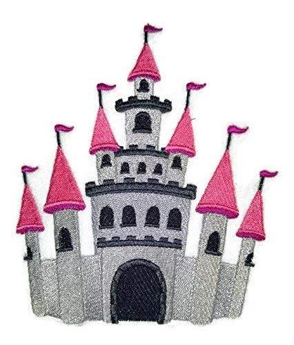 Fairy Tale Adventures Castle embroidered patch featuring vibrant colors and intricate details, perfect for iron-on or sewing applications.