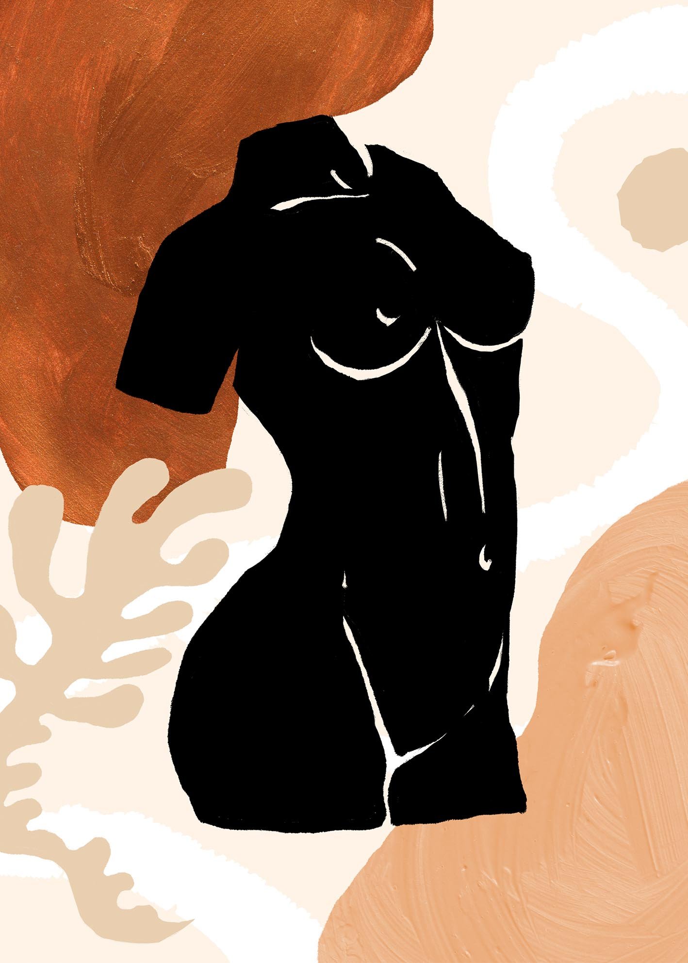 Female Torso IV artwork printed on high-quality stock, showcasing fine details and vibrant colors.