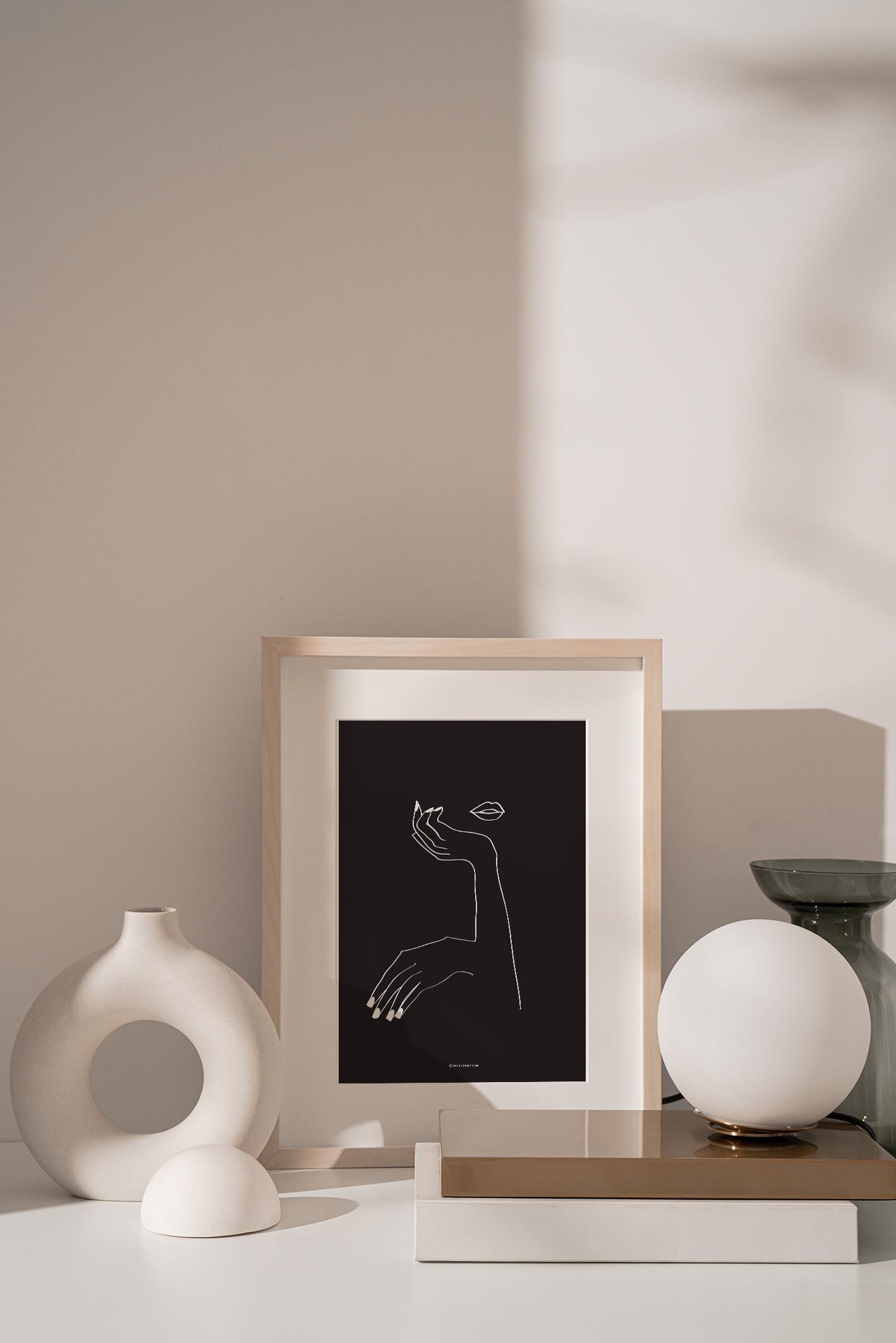 Femme (Noir) art print showcasing elegant design on high-quality stock, perfect for framing.