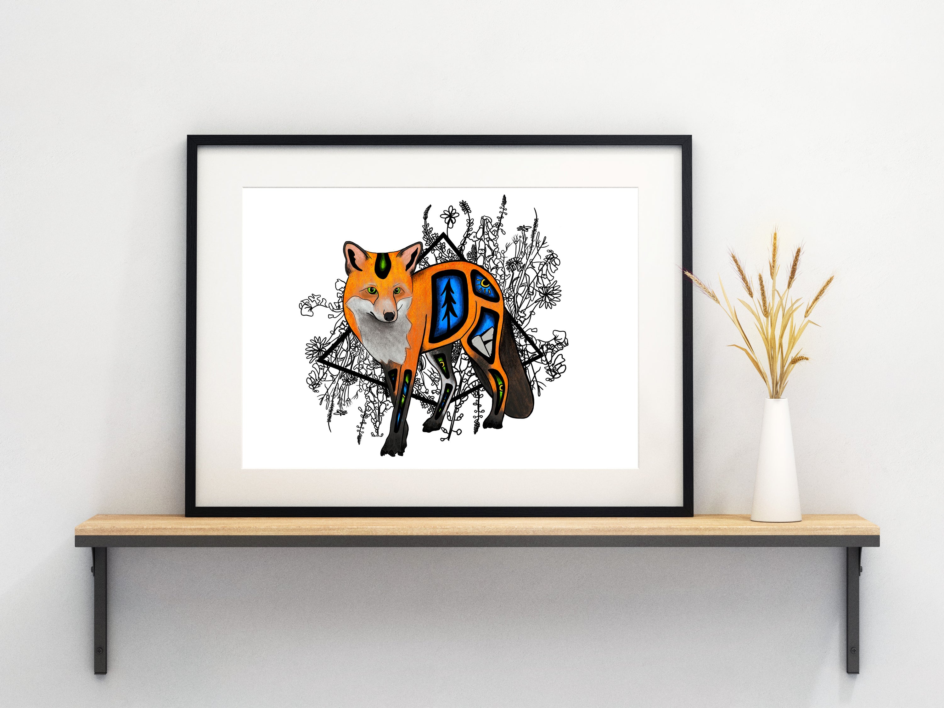 Fox Print - Raz, 2021, a vibrant art print on high-quality matte paper, featuring stunning colors and contrast.