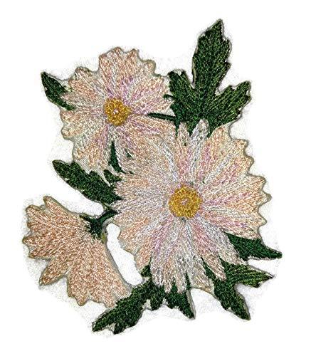 Garden's Best Delight Flower Daisy embroidered patch, showcasing vibrant colors and intricate embroidery on a cotton base.