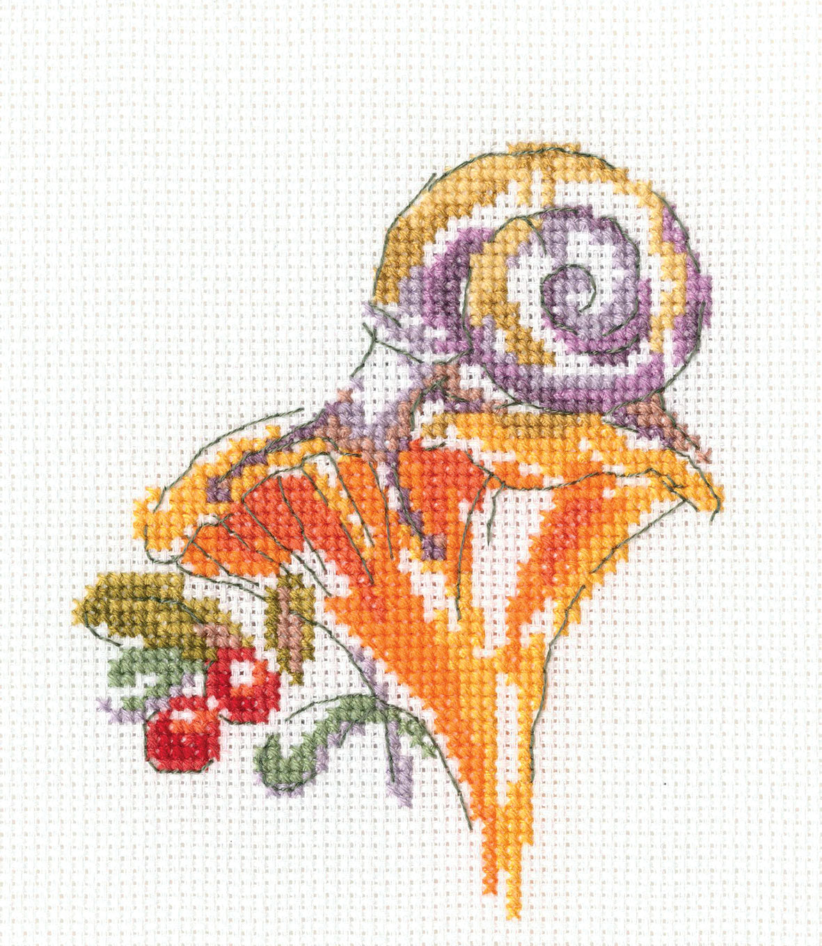 Girolle EH378 Counted Cross Stitch Kit featuring Aida 14 canvas, DMC threads, and included needle and instructions.