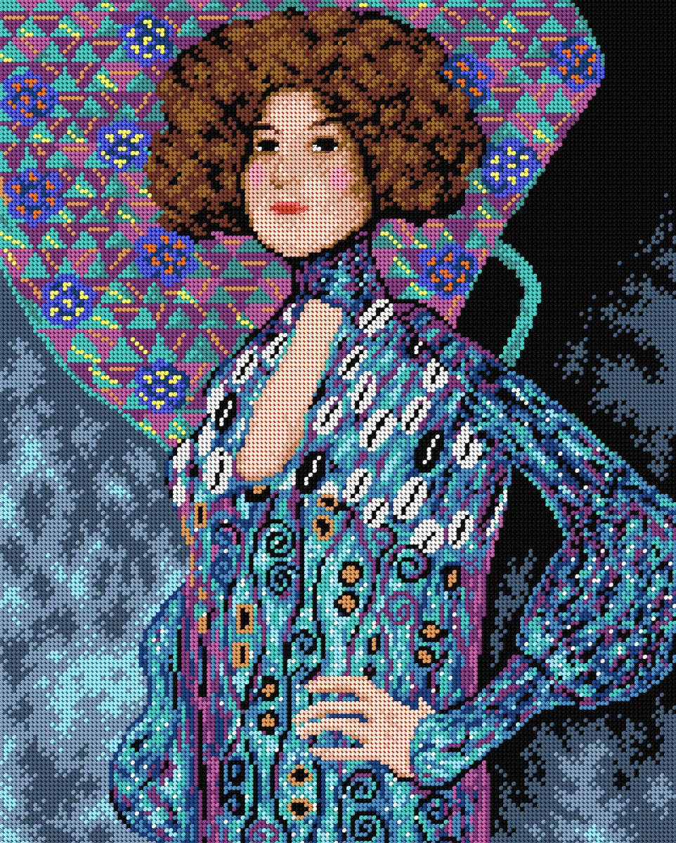 Gobelin canvas for halfstitch featuring a Gustav Klimt design, measuring 40x50 cm, made of 100% cotton.