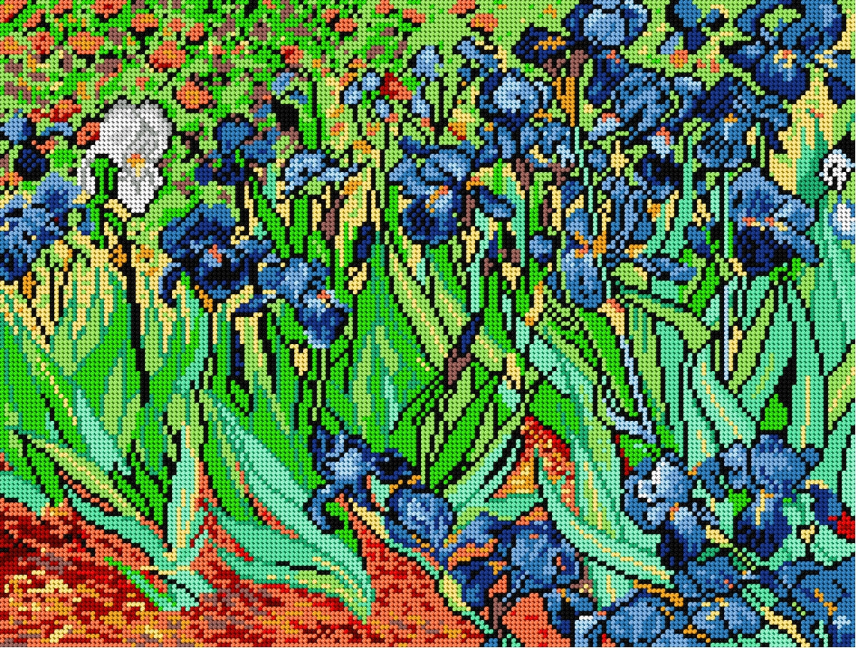 Gobelin canvas for halfstitch featuring a Van Gogh design, size 40x50 cm, printed on high-quality Zweigart material.