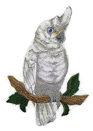 Goffins Cockatoo embroidered patch, featuring vibrant colors and intricate details, perfect for iron-on or sewing applications.