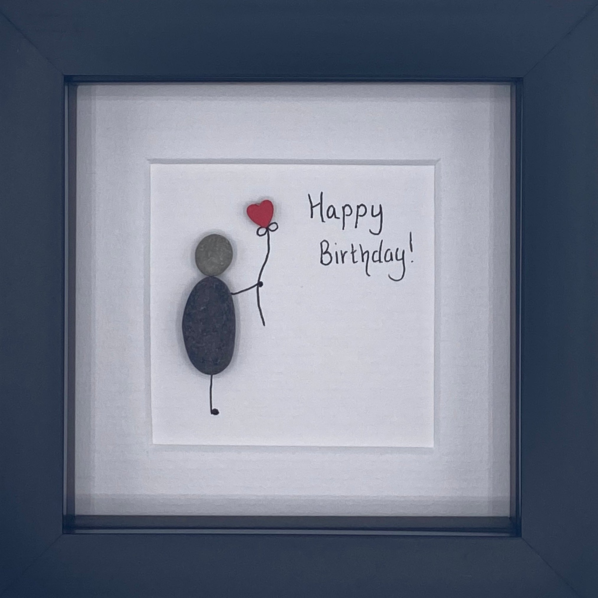 A stylish Happy Birthday frame available in black and white, designed for personalization with names or ages.