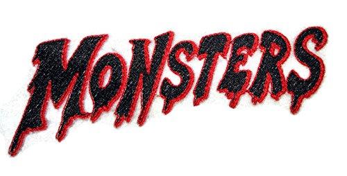 Happy Halloween Classic Monster Word embroidered patch, featuring vibrant colors and intricate embroidery, perfect for iron-on or sewing onto garments.