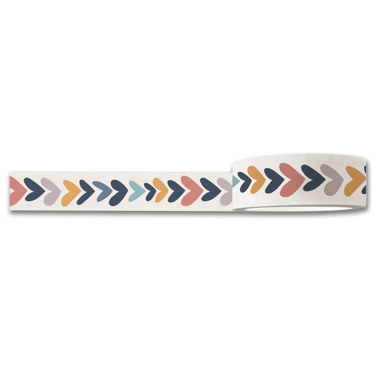 Heartwood Washi Tape roll featuring vibrant designs, 15 mm wide and 10 m long, ideal for crafting and stationery.