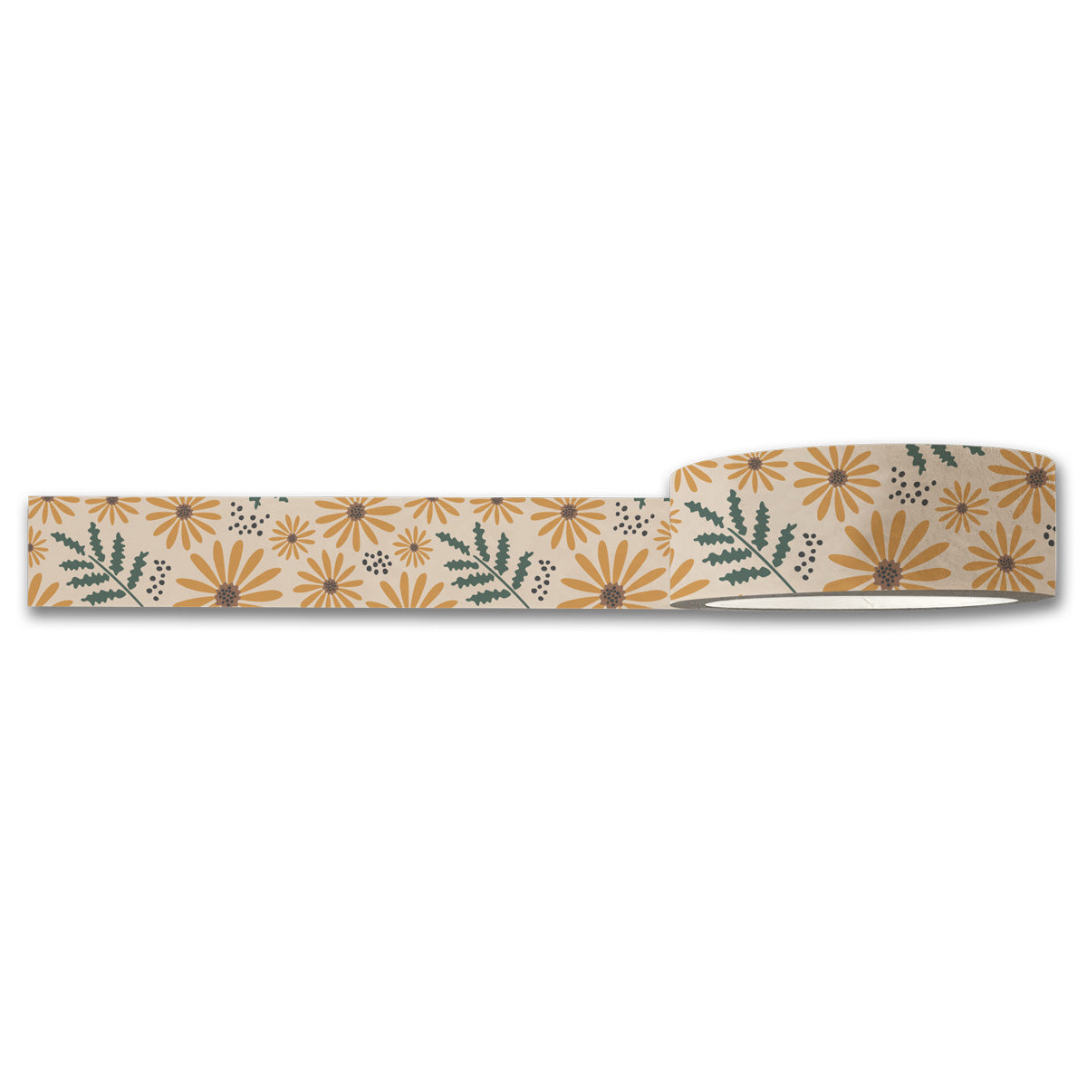 Hello Daisy Washi Tape featuring colorful floral designs, 15 mm wide and 10 m long, ideal for crafting and stationery.