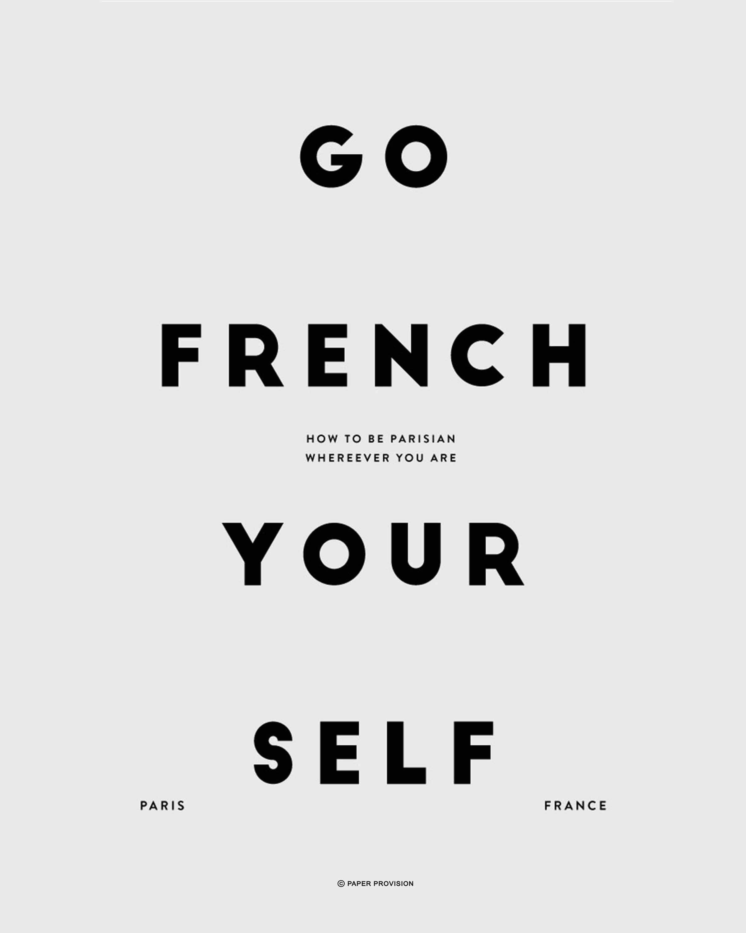 A stylish wall art print titled 'How To Be Parisian', showcasing elegant typography and design, perfect for home decor.