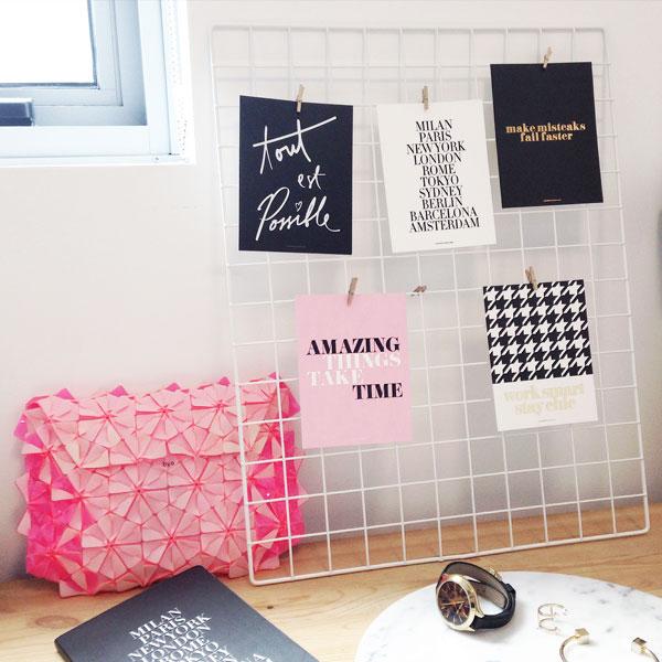 A collection of 9 Hustler Pin-Ups mini prints featuring motivational messages and gold foil accents, perfect for desktop decor.